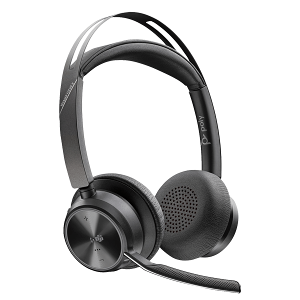 Poly Voyager Focus 2 Wired/ Wireless Bluetooth Stereo Headset with Active Noise-Cancelling mics, Microsoft Teams Certified, USB-C + BT700C with USB-C/A Adapter -9T9J4AA
