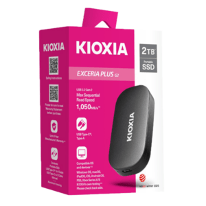 KIOXIA Exceria Plus G2 Portable External SSD 2TB Upto 1050MB/s -USB-C, USB3.2 Gen2 - LXD20K002TG8